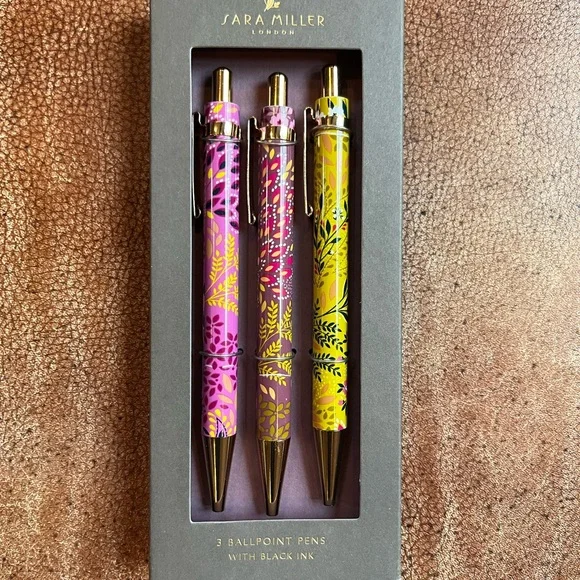 Sara Miller Pink and Yellow Ballpoint Pens Set - Picture 2 of 4